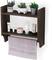 2-Tier Wood Wall Mounted Bathroom Shelf with Towel Rack